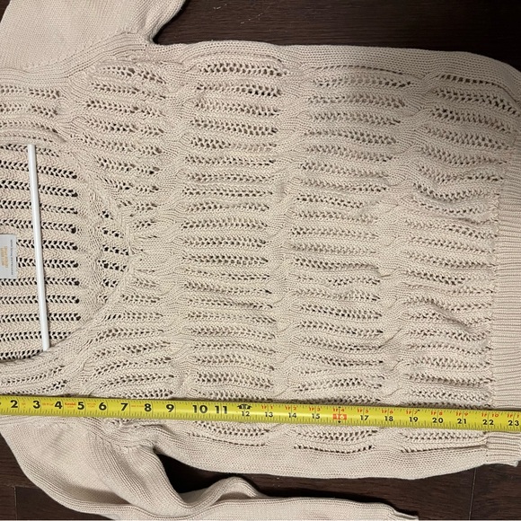 Women’s Tan V Neck Sweater made from 100% Pamuk (cotton) by Biliczki large - Picture 6 of 7